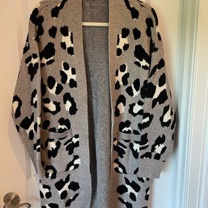Gray Leopard Cardigan